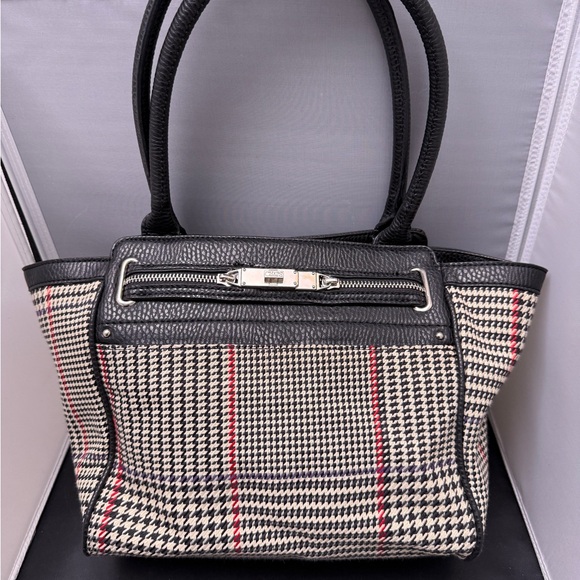 Chaps Black & White Houndstooth Tote Bag  preppy dark academia - Picture 14 of 14